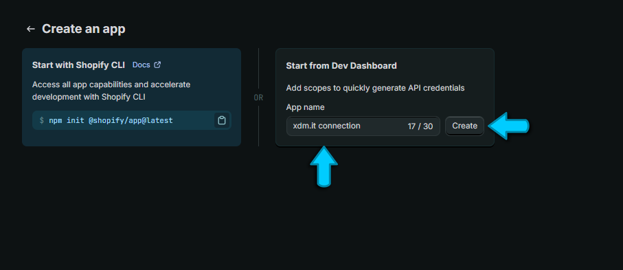 shopify grant access to xdm.it